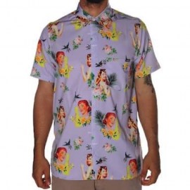 Camisa tropical floral - roxa